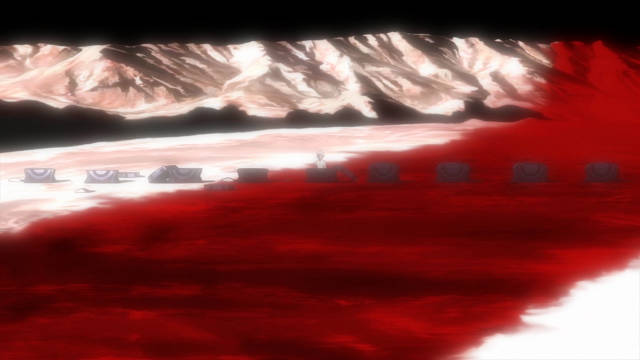 Kaworu sorge da un sarcofago sulla luna, sul finale di Evangelion: 1.0
