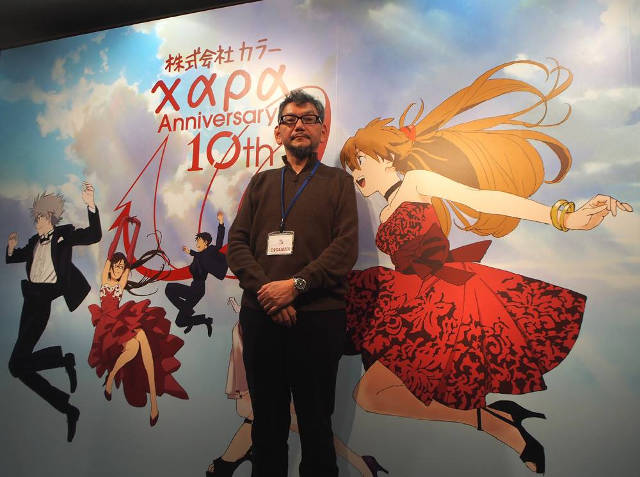 Hideaki Anno alla mostra per i 10 anni dello studio Khara