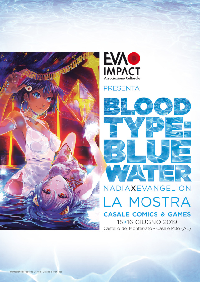 Mostra tributo itinerante Blood Type: Blue Water - Nadia × Evangelion a Casale Comics & Games