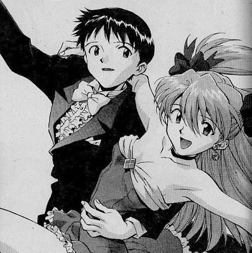 Asuka e Shinji – illustrazione di Sadamoto