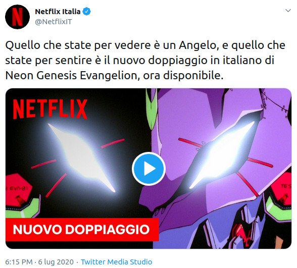Il 6 luglio 2020 è uscito il nuovo adattamento italiano di Evangelion per Netflix