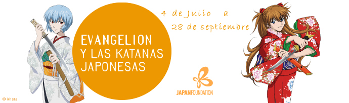 Locandina della tappa spagnola della mostra Evangelion e le spade giapponesi