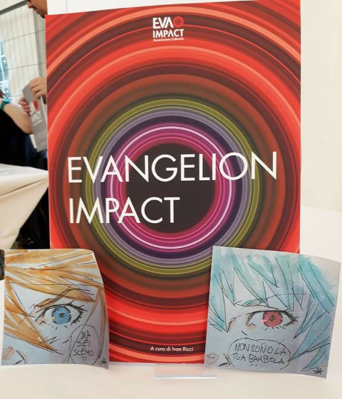 Il volume Evangelion Impact a cura di Ivan Ricci, arricchito da due sketch di Matteo De Longis